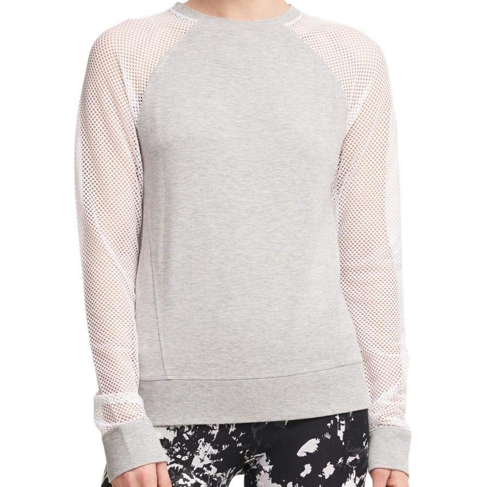 DKNY Mesh Raglan Sleeve Pullover Sweater